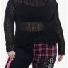 Cheap 👏 Black Open Knit 👧 Girls Crop Sweater Plus Size 🤩 -HT Style Outlet Store 19782941 hi