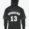 Best Pirce ✔️ Undead ⚾ Baseball Jersey Twofer Hooded Long-Sleeve Top ⌛ 1 Best Pirce ✔️ Undead ⚾ Baseball Jersey Twofer Hooded Long-Sleeve Top ⌛ -HT Style Outlet Store 19840122 hi