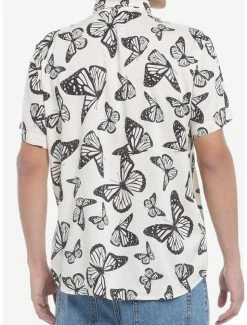 Cheap 🌟 Ivory & Black Butterfly Woven Button-Up ✨ -HT Style Outlet Store 19840149 av2