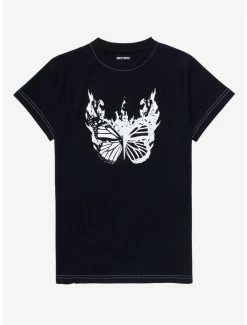 Top 10 🛒 Black & White Butterfly Flame T-Shirt 🤩