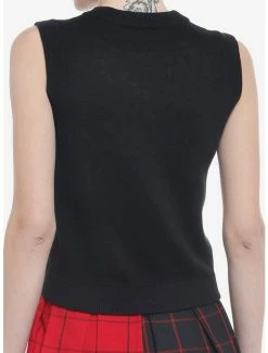 Cheapest 🎉 Skulls With Heart Eyes 👧 Girls Crop Sweater Vest 👍 -HT Style Outlet Store 19840425 av2