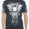Best Sale ✨ Silver Skull With Wings T-Shirt ✨ -HT Style Outlet Store 19929447 hi