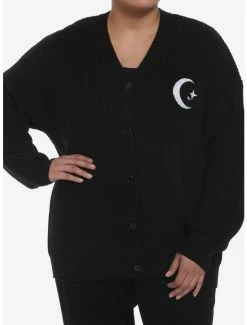 Best Sale 😉 Moon & Stars Embroidered Oversized 👧 Girls Cardigan 🛒 -HT Style Outlet Store 19943601 av1