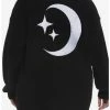 Best Sale 😉 Moon & Stars Embroidered Oversized 👧 Girls Cardigan 🛒 -HT Style Outlet Store 19943601 hi