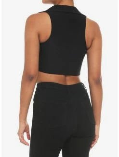 Wholesale 👏 Black V-Neck O-Ring 👧 Girls Crop Tank Top 👏 -HT Style Outlet Store 19947100 av2