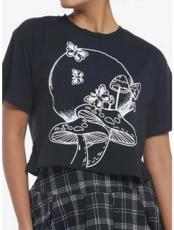 Flash Sale ⭐ Mushroom Moon 👧 Girls Crop T-Shirt 🎉