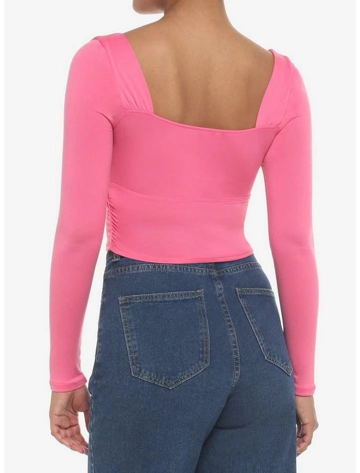 New ๐ Hot Pink Cutout ๐ง Girls Crop Long-Sleeve Top ๐ 5 New ๐ Hot Pink Cutout ๐ง Girls Crop Long-Sleeve Top ๐ - Image 3