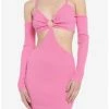Flash Sale 🛒 Bubblegum Pink Cutout Bodycon 👗 Dress 😀 -HT Style Outlet Store 19965702 hi