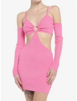 Flash Sale 🛒 Bubblegum Pink Cutout Bodycon 👗 Dress 😀