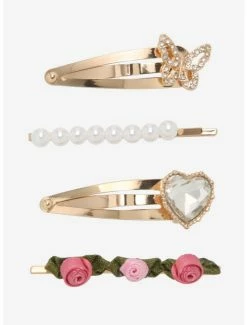 Buy ⭐ Butterfly Rose Heart Hair Clip Set 😀