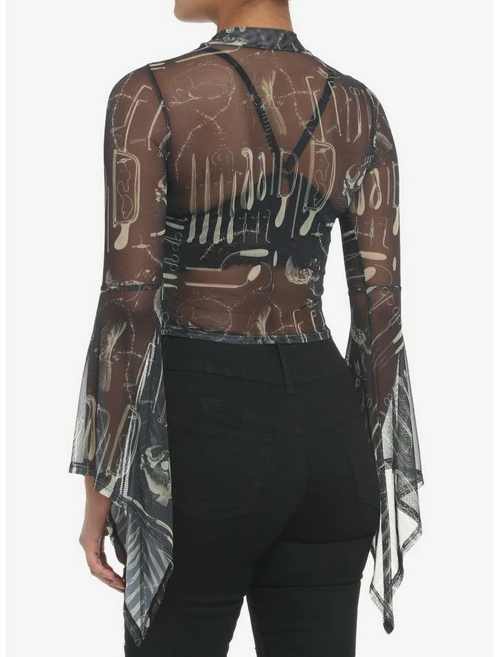 New 👏 Surgery Tools Black Mesh Mockneck 👧 Girls Top 😀 4 New 👏 Surgery Tools Black Mesh Mockneck 👧 Girls Top 😀 - Image 3