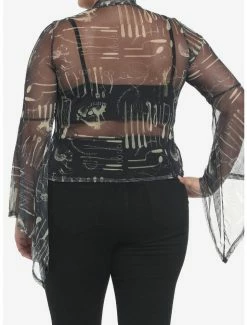 Discount ⭐ Surgery Tools Black Mesh Mockneck 👧 Girls Top Plus Size ❤️ -HT Style Outlet Store 20000097 av2