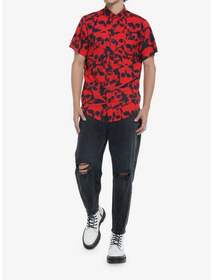 Brand new 🛒 Red Skull Woven Button-Up 😉 4 Brand new 🛒 Red Skull Woven Button-Up 😉 - Image 2