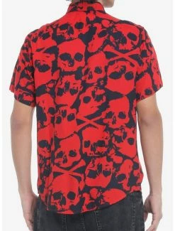 Brand new 🛒 Red Skull Woven Button-Up 😉 7 Brand new 🛒 Red Skull Woven Button-Up 😉 -HT Style Outlet Store 20009711 av2
