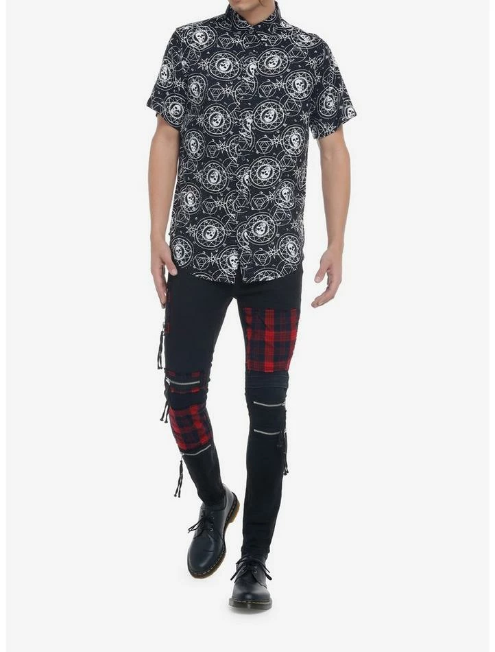 Cheapest 😍 Skull Celestial Chart Woven Button-Up 🥰 3 Cheapest 😍 Skull Celestial Chart Woven Button-Up 🥰 - Image 2