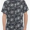 Cheapest 😍 Skull Celestial Chart Woven Button-Up 🥰 -HT Style Outlet Store 20009727 hi
