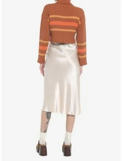 Buy 👏 Brown Rugby Stripe Crop 👧 Girls Turtleneck Sweater 🔥 -HT Style Outlet Store 20069602 av2