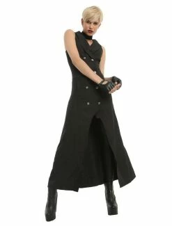 Promo 🤩 Black Brocade Hi-Low Hem Vest 💯