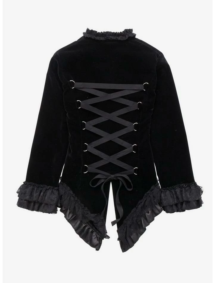 New ๐ Black Velvet Lace-Up ๐ง Girls Jacket โ 4 New ๐ Black Velvet Lace-Up ๐ง Girls Jacket โ - Image 2