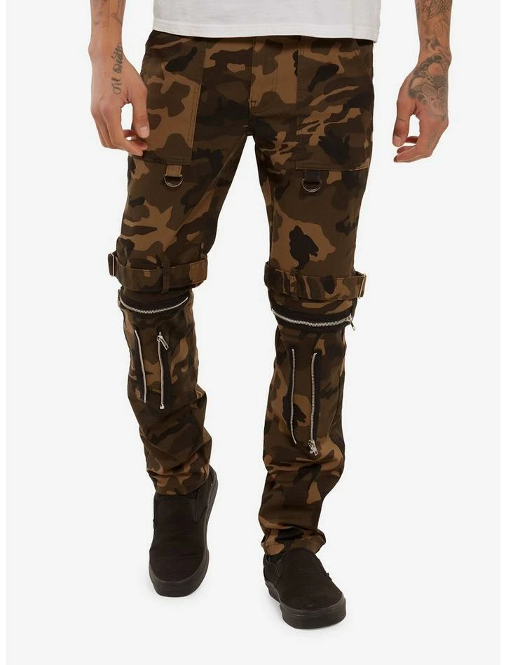 Outlet ❤️ Camouflage & Hardware Straight Leg Pants ⭐ 3 Outlet ❤️ Camouflage & Hardware Straight Leg Pants ⭐